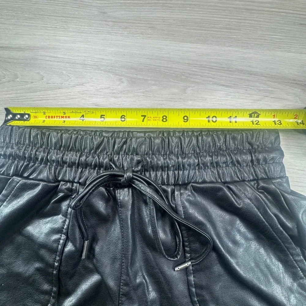 Sincerely Jules Black Faux Leather High Waisted Drawstring Shorts‎ XS Aesthetic